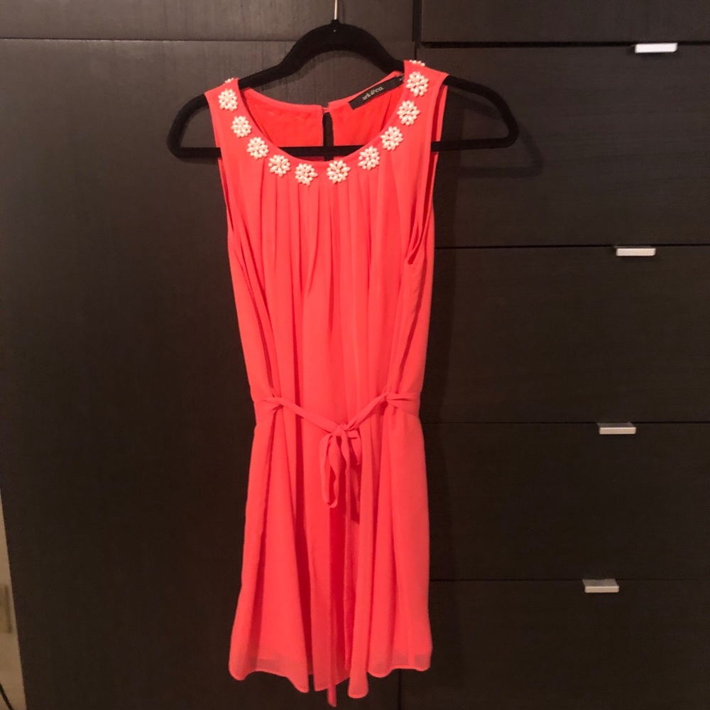 Ark & Co. Coral dress with beaded neckline